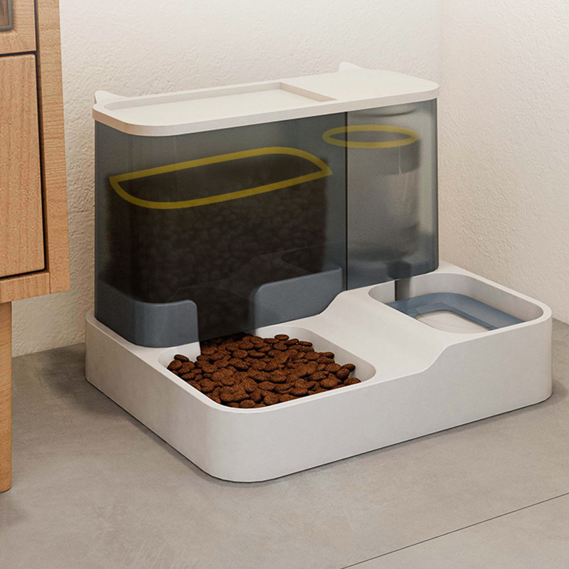 Grey Pet Feeder 3L Automatic Cat Feeder and Water Dispenser - Hassle-Free Hydration… image 2