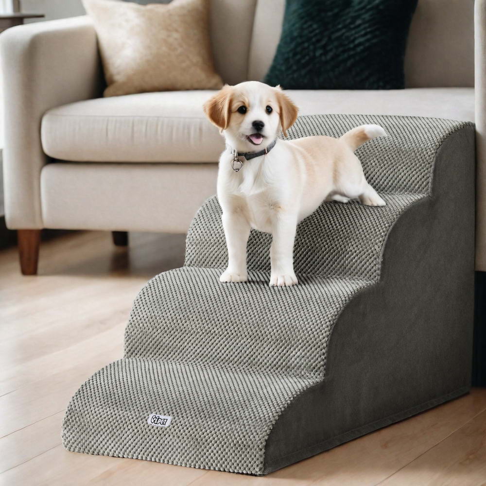i.Pet Dog Ramp Steps Foam 4 Tier Pet Stairs For Bed Sofa Car Portable Indoor image 8