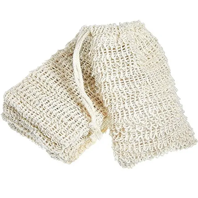 5 Pieces Soap Saver Bag Natural Sisal Exfoliating Soap Pouch for Foaming…, 10 × 15cm