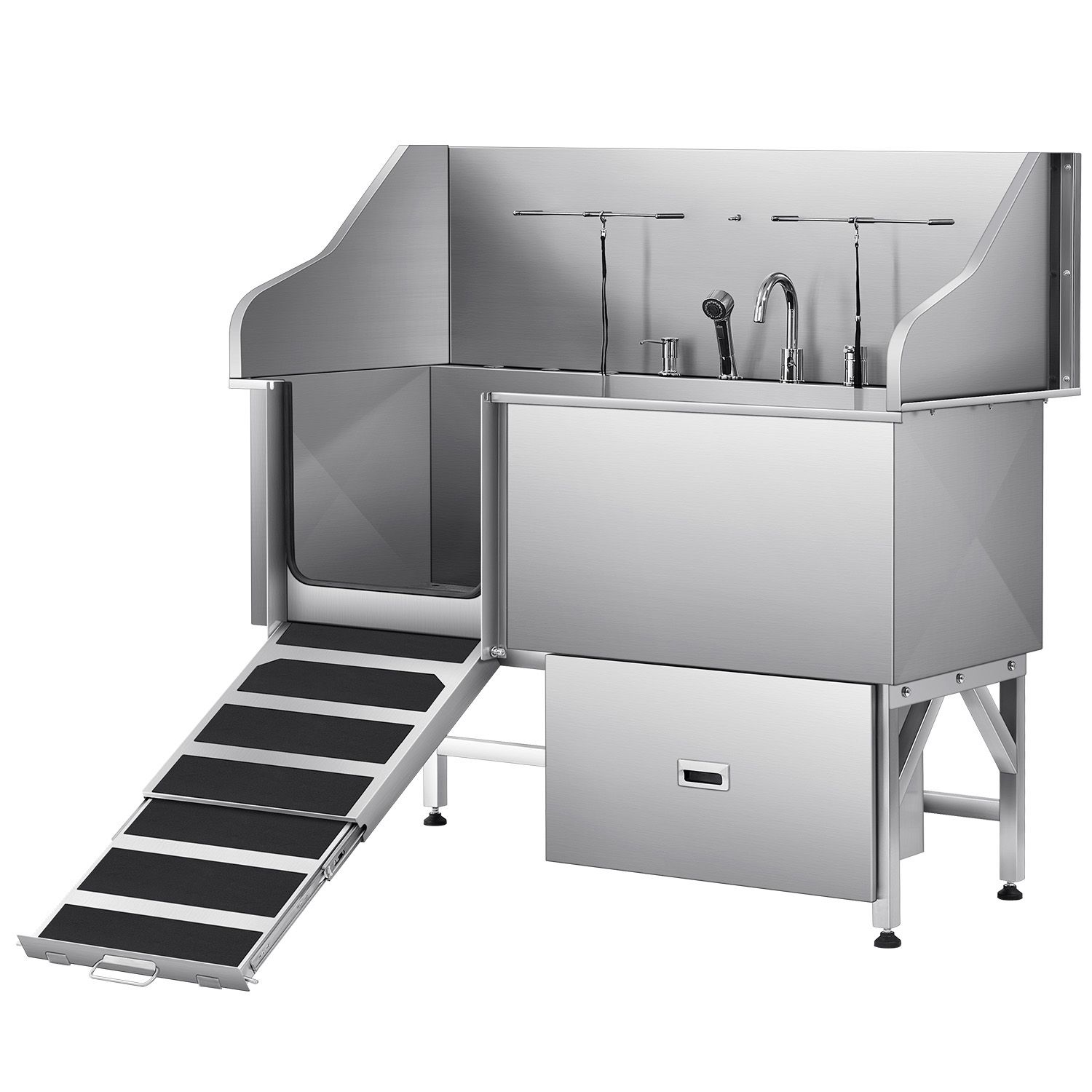 155 cm Dog Grooming Bath Tub Stainless Steel w Ramp Water Filter Left image 12
