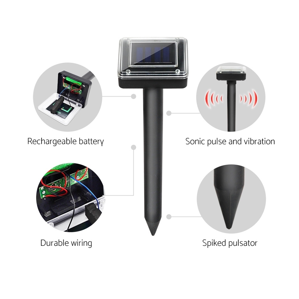 Gardeon Snake Repeller 12X Multi Pulse Ultrasonic Solar Powered Pest Repellent image 5