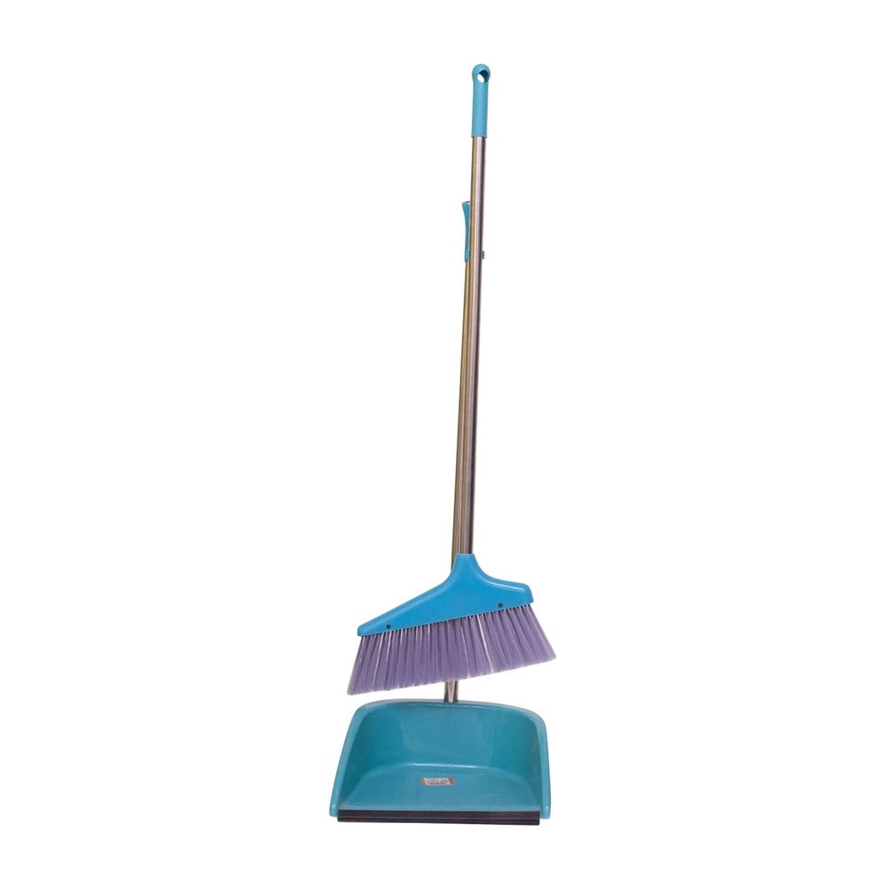 Dustpan and Broom Set - Stainless-Steel Extendable Handle 37.8" with 180° Adjustable… image 2