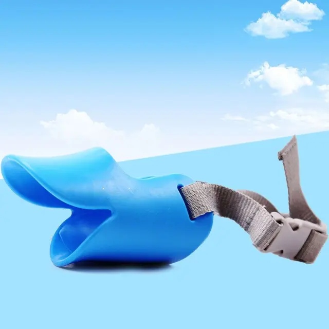 Plastic Dog Anti Bite Duck Mask Cardboard packaging-anti-dog bite cover Blue S