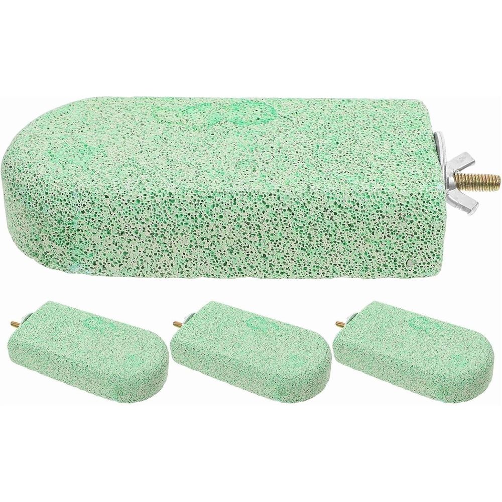 4pcs Lava Pumice Molar Block for Birds, Light Green