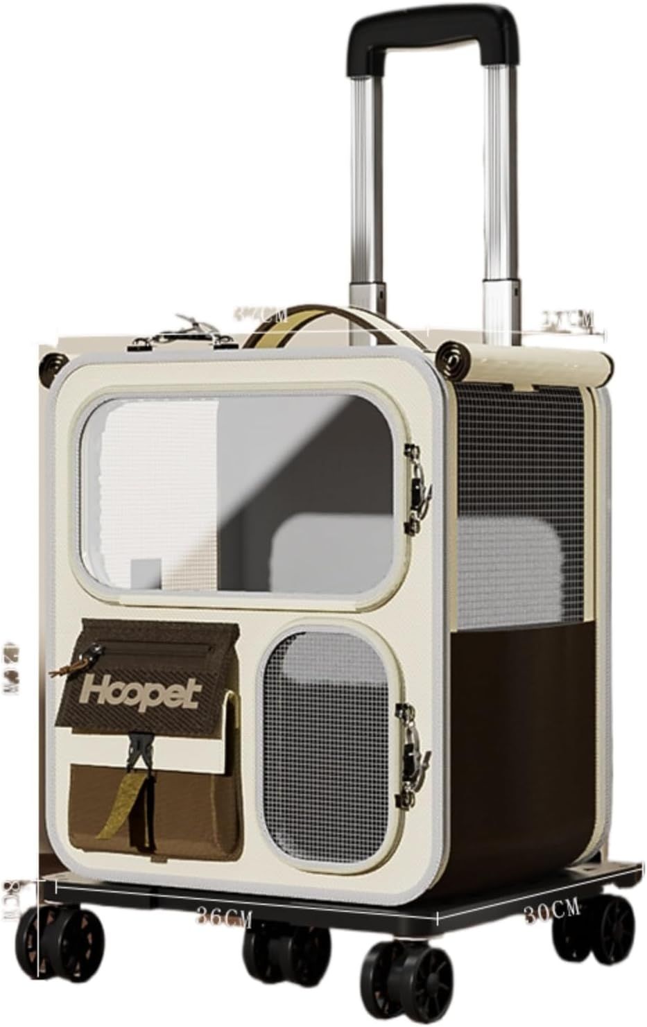 Cat Carrier with Wheels, Brown
