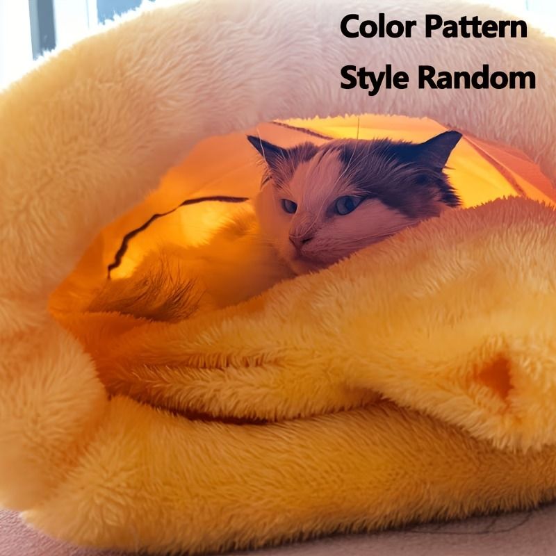 HUNNY Honey Pot Cat Bed Large 65×43×27cm, Enclosed & Washable Pet Cave(yellow） image 6