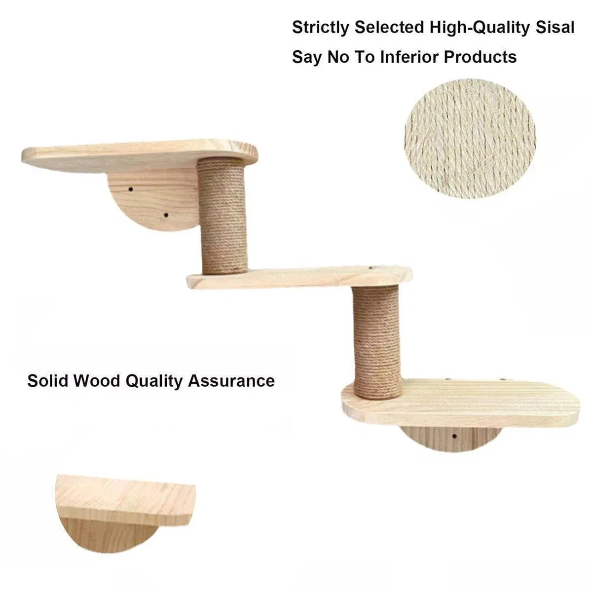 Solid Wood Wall Mounted Cat Climbing Tree Rack Platform Space Capsule Bed Shelf image 7