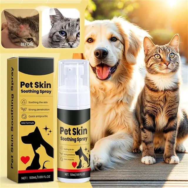 Pet Skin Care Spray 50ml, Natural Soothing Repair Spray for Dogs Cats All Pets, 1PC