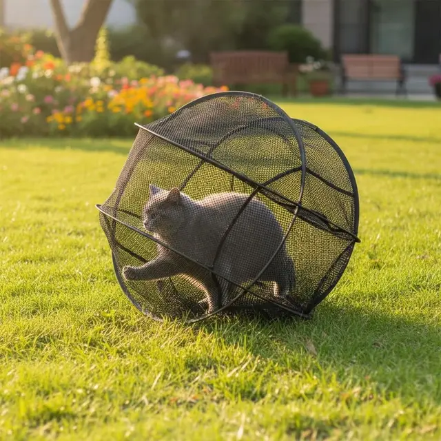 Clearance!360° Panoramic Rolling Cat Playpen - Indoor & Outdoor Safe Enclosure