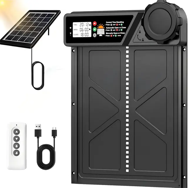 CARLA HOME Solar Automatic Chicken Coop Door with Timer