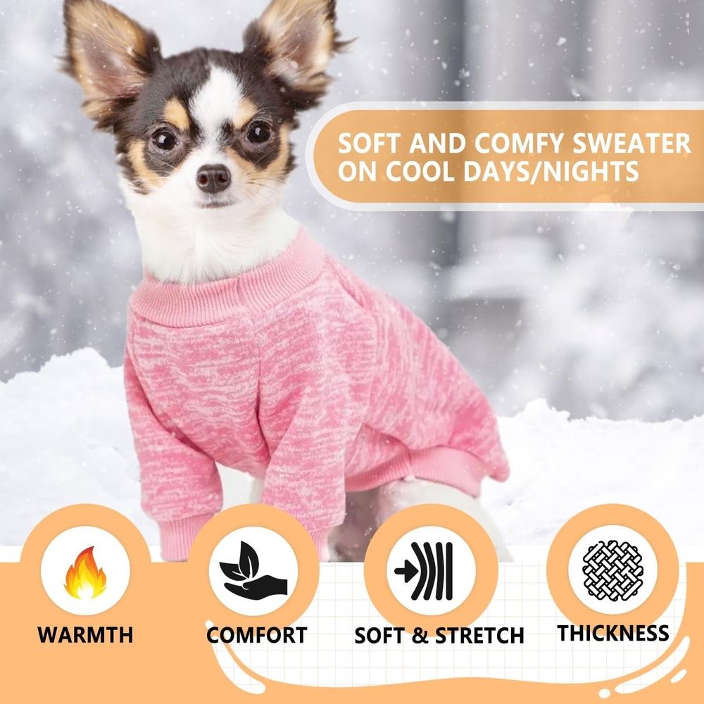 Dog Sweaters for Small Dogs Fall Winter Dog Clothes Female Fleece Puppy Sweaters…, S image 4