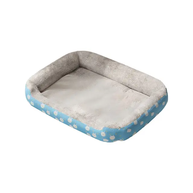 Blue L Plush Orthopedic Pet Bed For Dogs And Cats Washable Sofa Mat Crate Pad For…