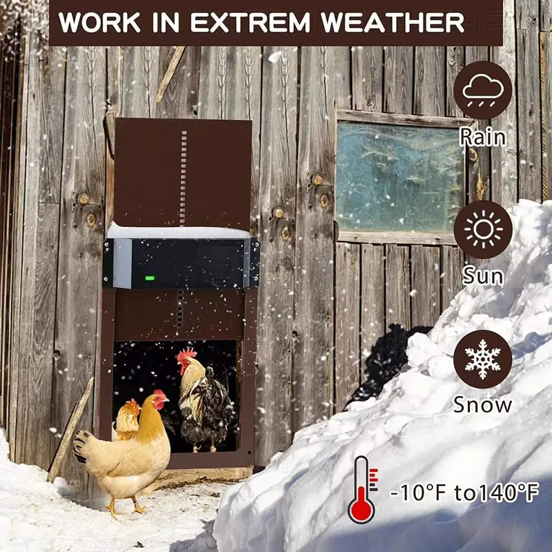 NNETM PCS Automatic Chicken House Coop Door Light-Sensitive Night And Morning Delay… image 4