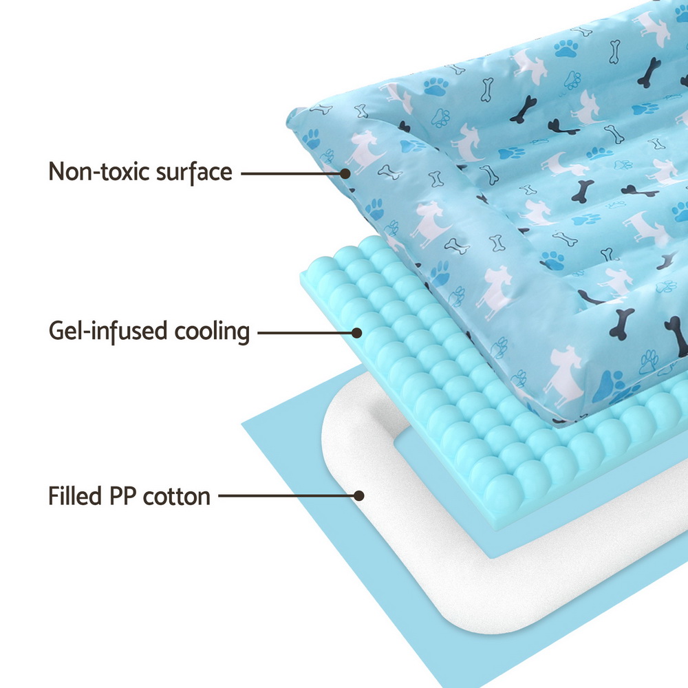 i.Pet Pet Cooling Mat Gel Dog Cat Self-cool Puppy Pad Large Bed Summer Blue image 4
