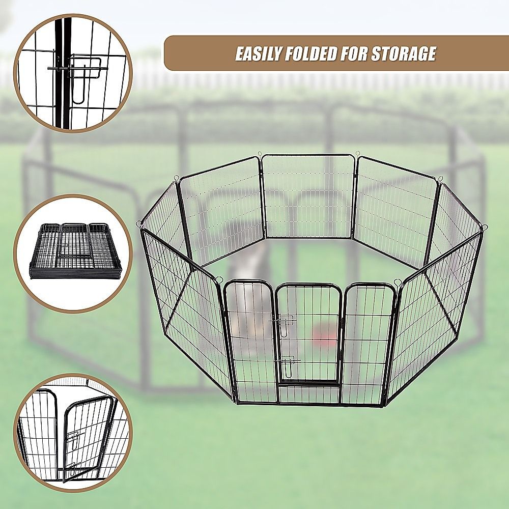 8 Panel Heavy Duty Pet Dog Playpen Puppy Exercise Fence Enclosure Cage image 7