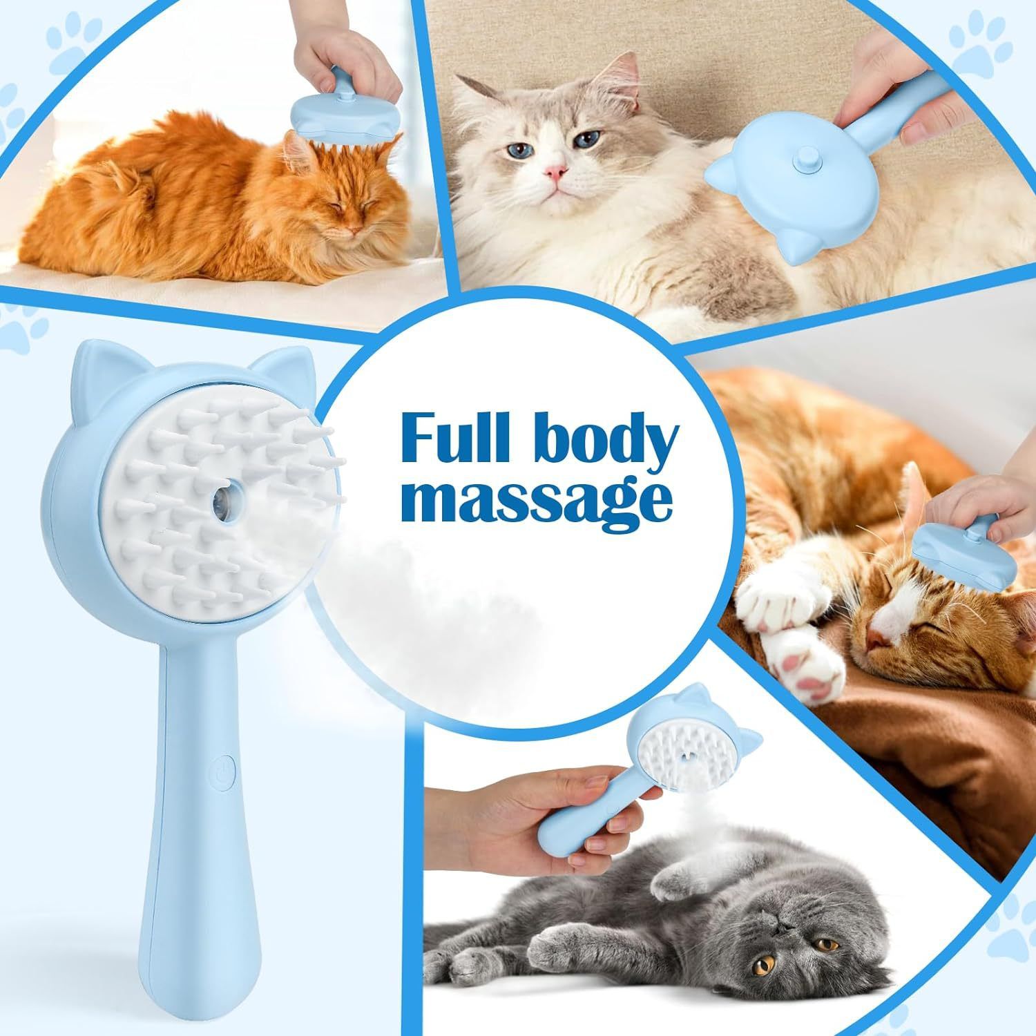 Steam Brush for Cats Cute Cat Grooming Comb with Steam image 4