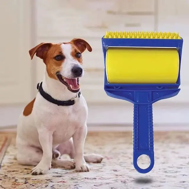 Pet Hair Remover and Automatic Groomer - Removes Fur, Yellow