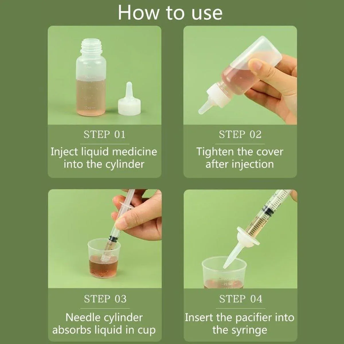 Kitten Feeding Bottle with Syringe Dispenser for Young Pets and Small Animals image 6