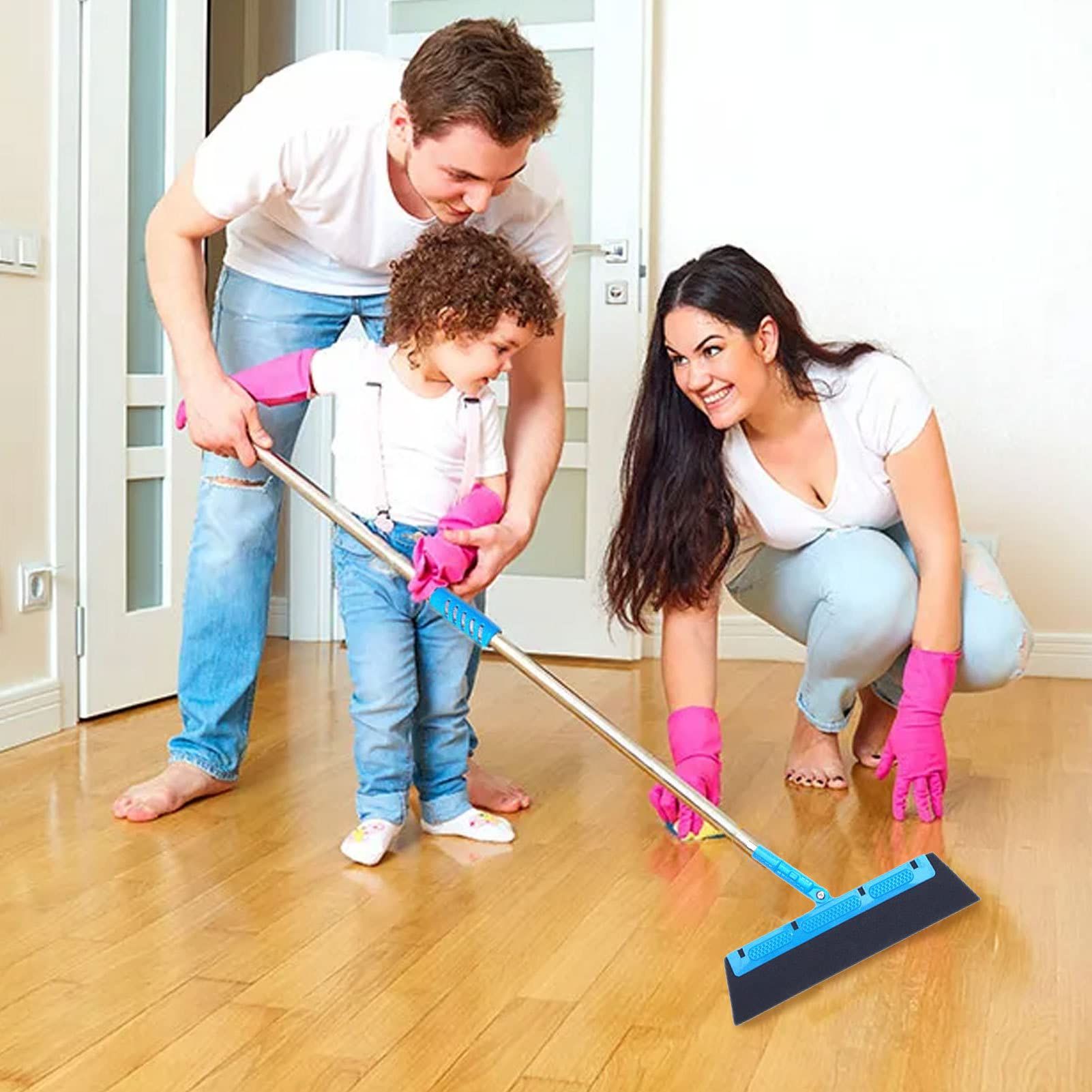 Household Wipe and Dry Floor Squeegee Broom for Glass Sweeping Bathroom Kitchen Pet… image 4