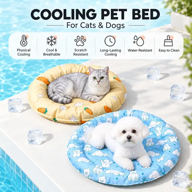 Summer Cooling Pet Bed for Cats and Dogs – Portable Pet Sleeping Pad for Home