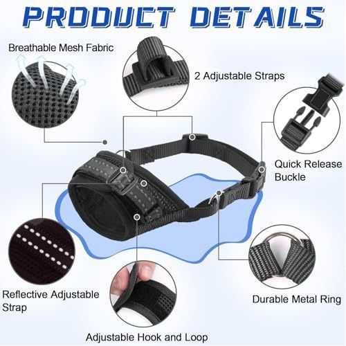 Soft Breathable Mesh Dog Muzzle for Small Medium Large Dogs image 5