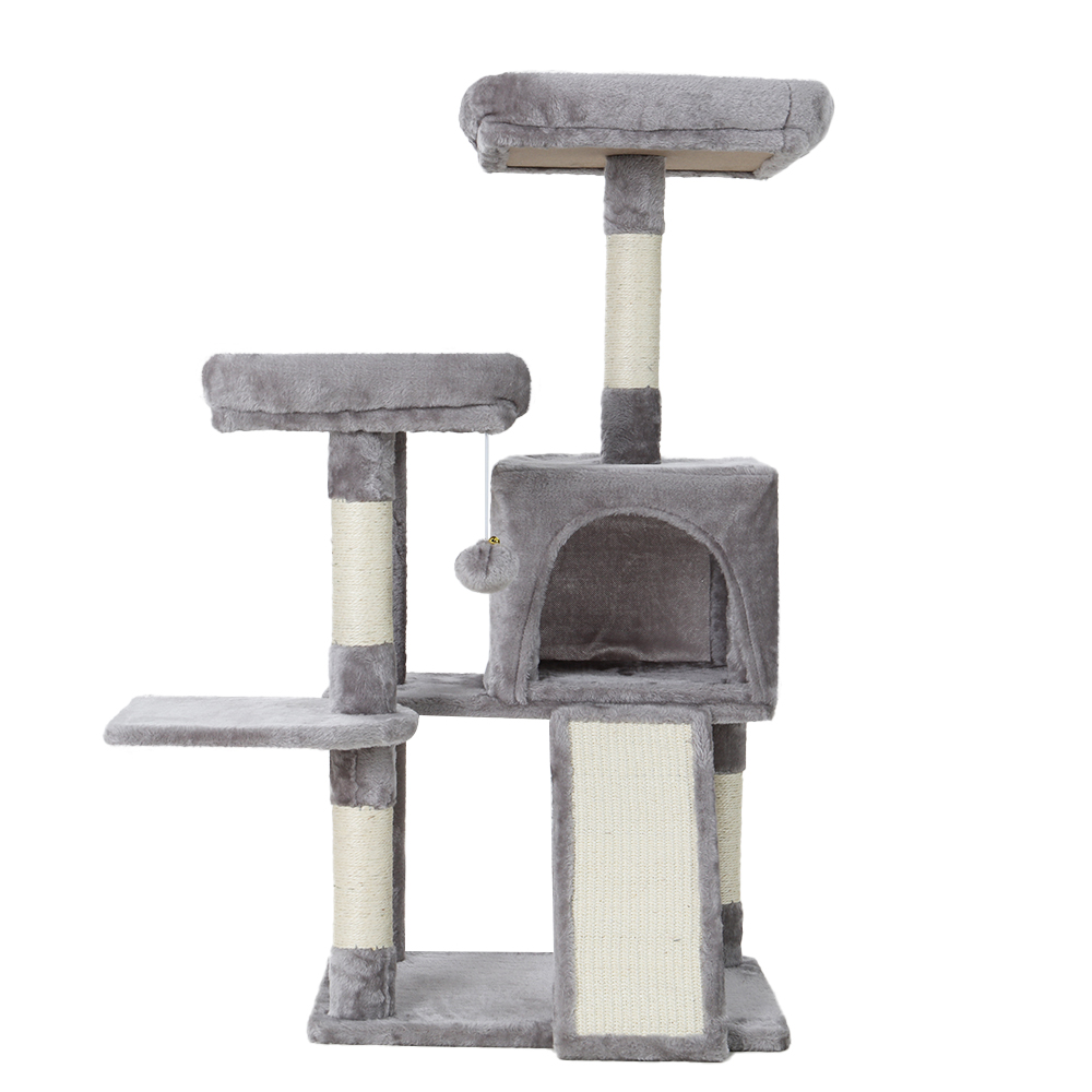 i.Pet Cat Tree 103cm Tower Scratching Post Scratcher Wood Condo House Trees Grey image 7