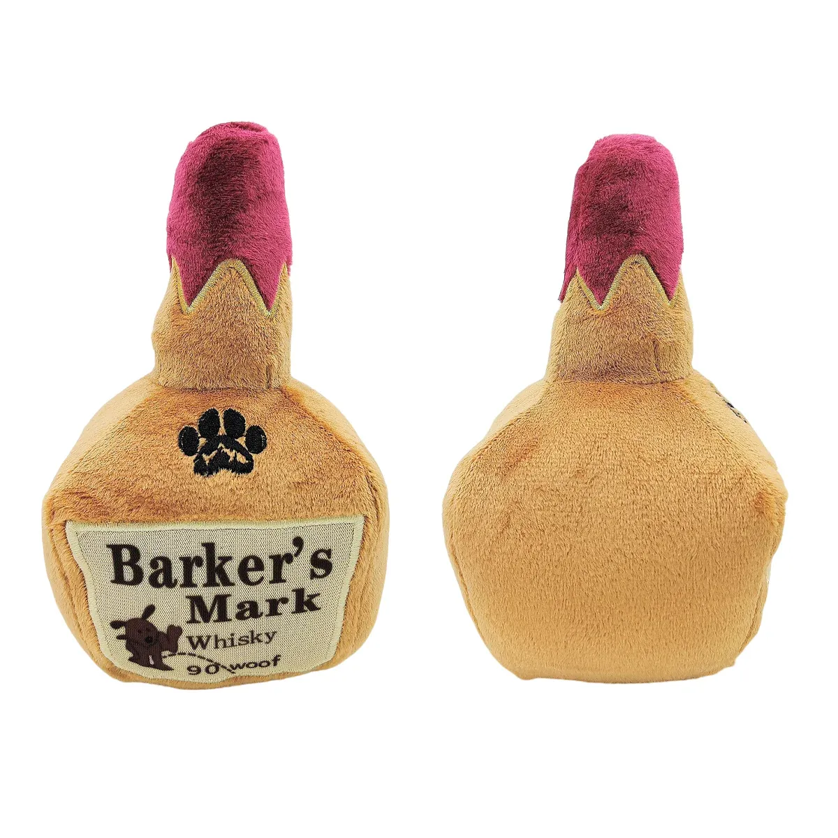 Dog Squeaky Toy Plush Wine Bottle Stuffed Chew Toy Sound Pet Play Supplies Use image 2