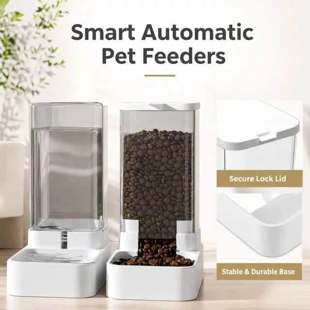 Automatic Cat Feeder and Water Dispenser Set
