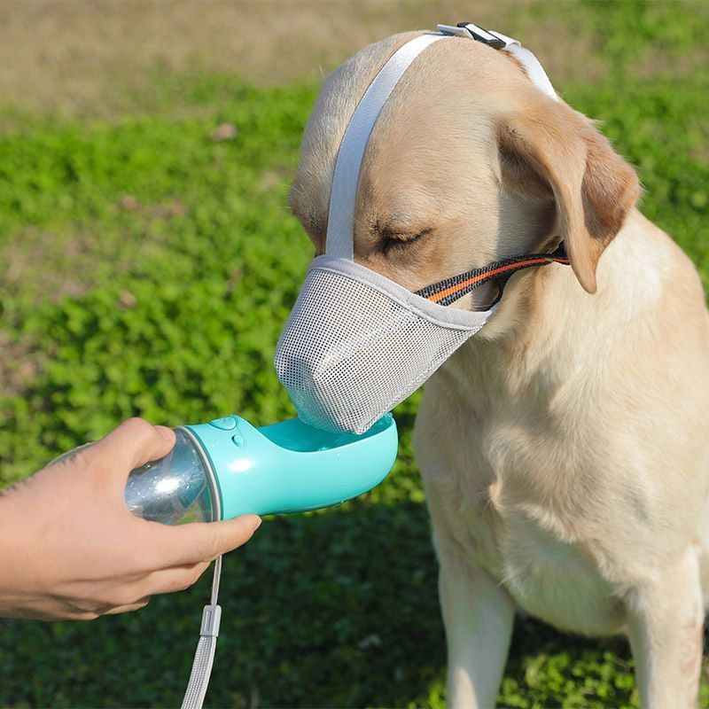 Grey Mesh Dog Muzzle XL, Drinkable image 2