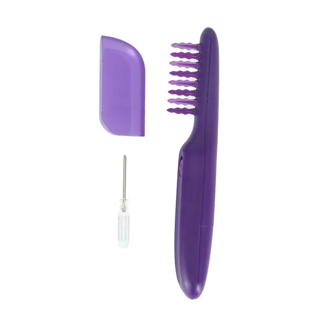 Detangling Brush Purple Anti Knotting Portable Rotatable Wet Dry Dual Use Detangler…