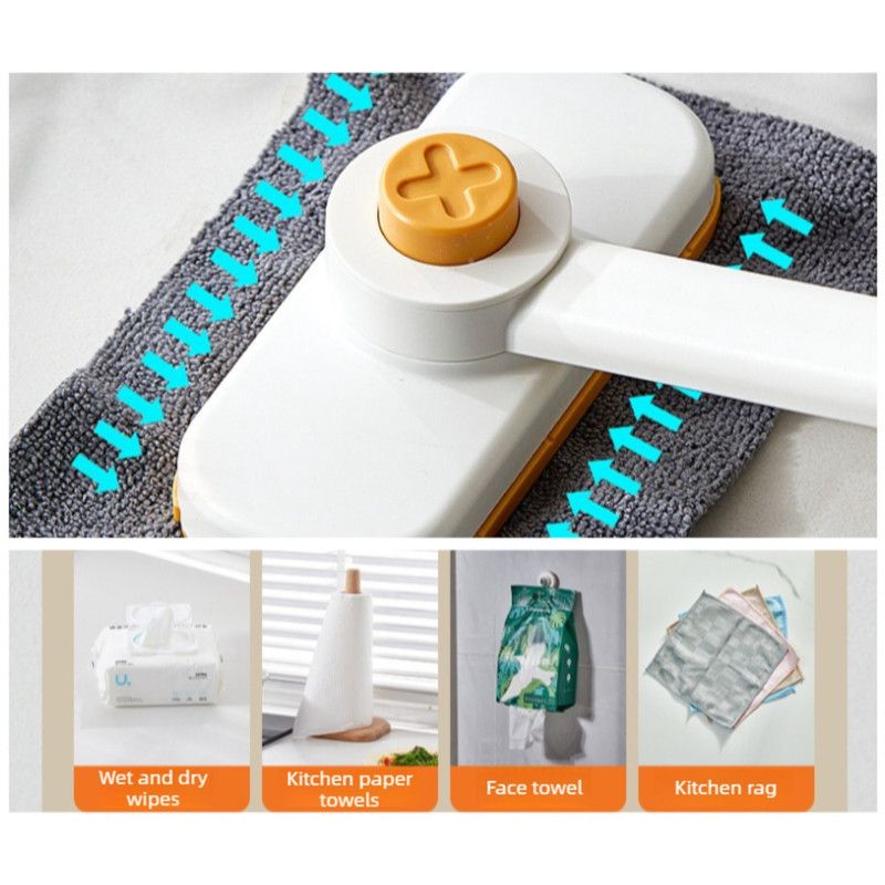 Mini Cleaning Mop for Facial Towels, Hands-Free Rotatable Clamp Cleaning Brush—Gray image 6