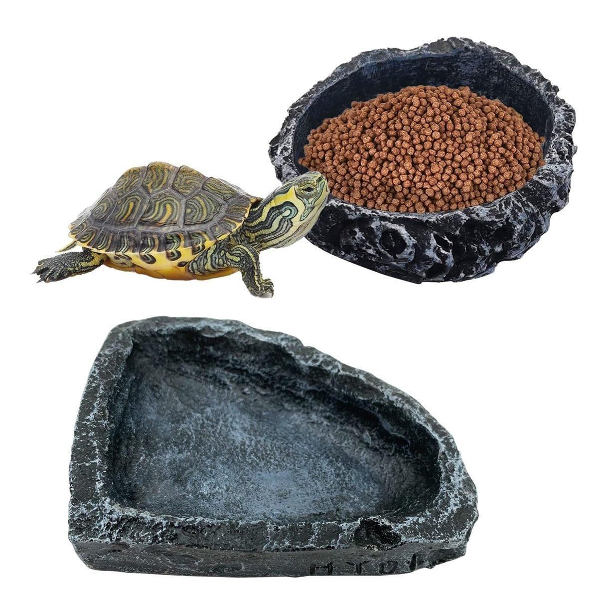 2 Pack Reptile Water Dish Food Bowl Rock Worm Feeder for Leopard Gecko Lizard image 13