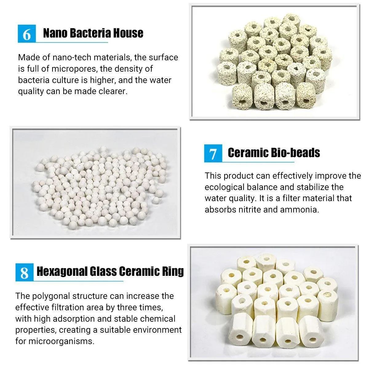 500g Fish Tank Water Filter Media Aquarium Filtration Material Sponge Pad - Bio-Beads image 8