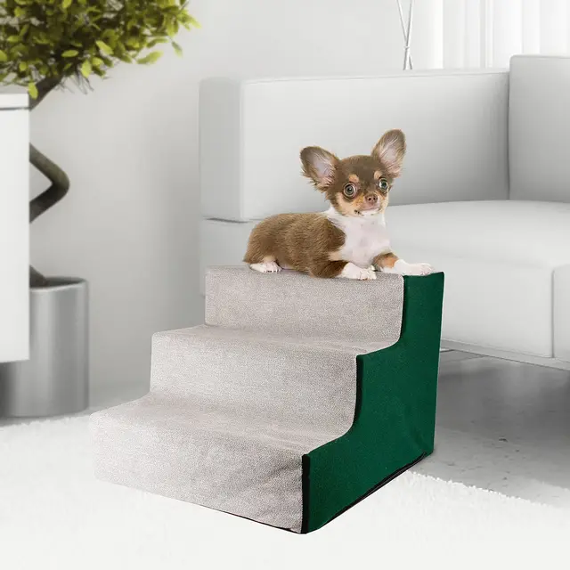 Enjoying Dog Stairs for High Bed and Couch Pet Steps for Small Dogs Short…, Green/Grey