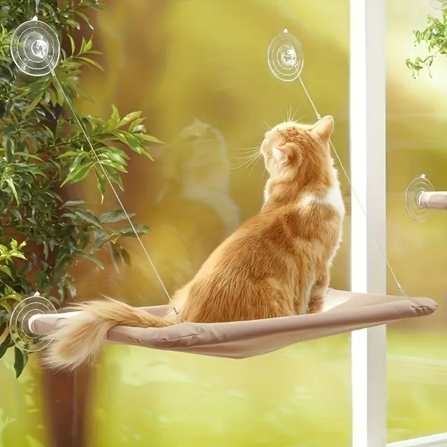 Cat hammock suction cup hanging nest pet bed removable washable cat house sunbathing…
