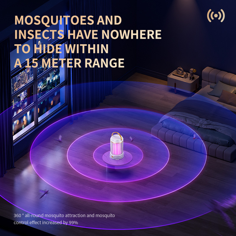 Black Portable 3-in-1 Electric Mosquito Zapper Lamp - UV Bug Killer image 5