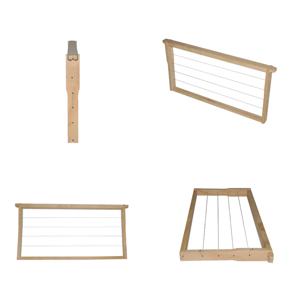 10x Wire Beehive Frame Assembled Wood Steel Unwaxed Deep Hive Frames Beekeeping image 2