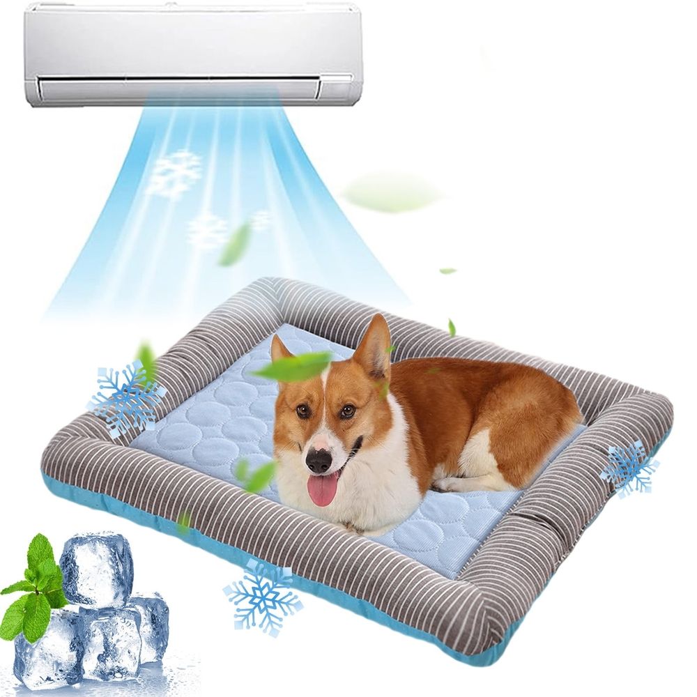 Pink Washable Ice Silk Cool Pet Bed For Dogs Cats Summer Portable Non Slip Cooling… image 2
