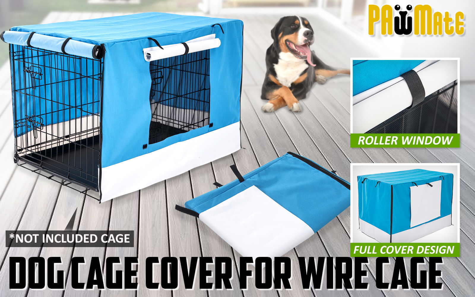 Cage Cover Enclosure for Wire Dog Cage Crate 30in BLUE image 2