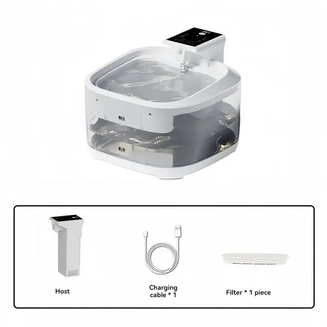 White 4.5L Rechargeable Pet Water Fountain for Cats & Dogs - Automatic Circulating…