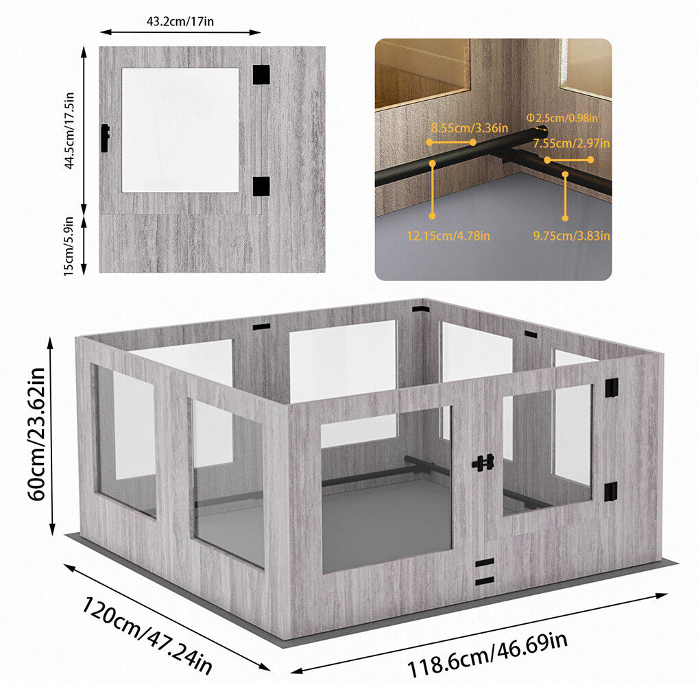 Large Dog Indoor Whelping Box, Tempered Glass & MDF image 9