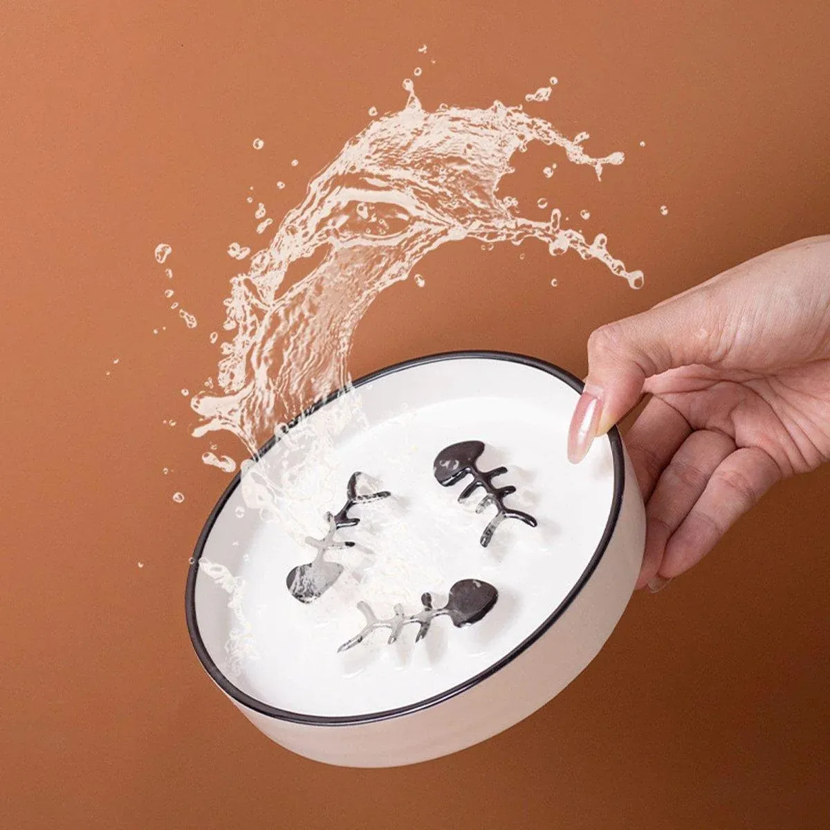 Ceramic Cat Bowl Slow Feeder Pet Food Tray for Cats and Dogs Non Slip Design - White… image 12