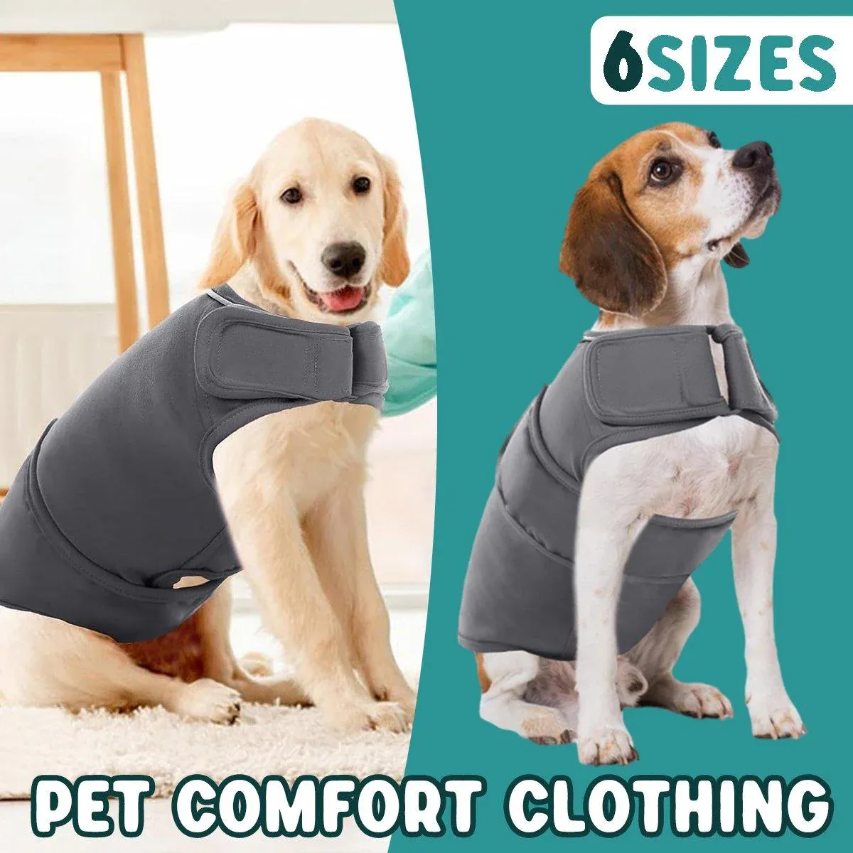 Pet Comfort Dog Relief Vest Jacket Soft Anxiety Coat for Small Medium Large Dogs - S image 13