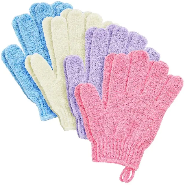 4 Pairs Body Exfoliating Gloves for Shower