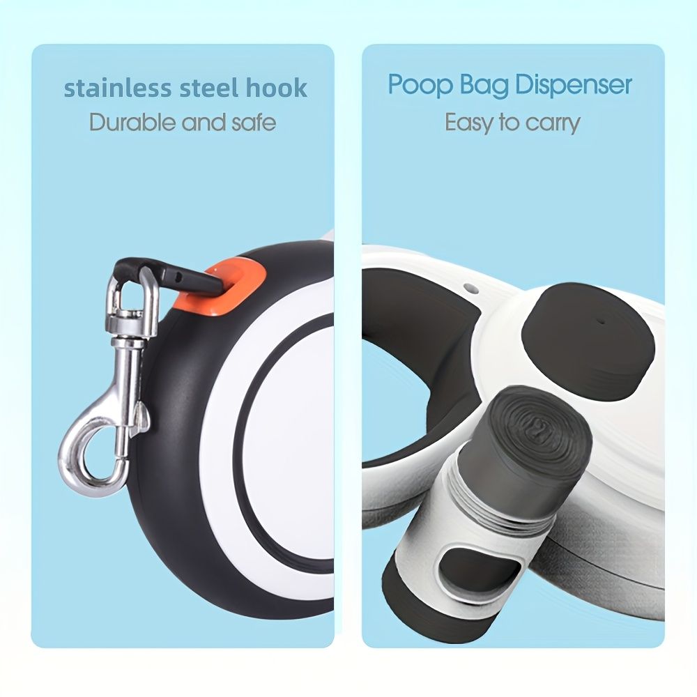 White retractable dog leash image 2