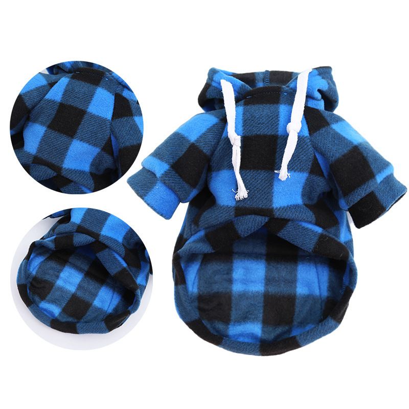 Wonderful Pet Sweater Plaid Zipper Pocket Wool Zipper Pocket…, Blue/Black, L, 35cm image 3