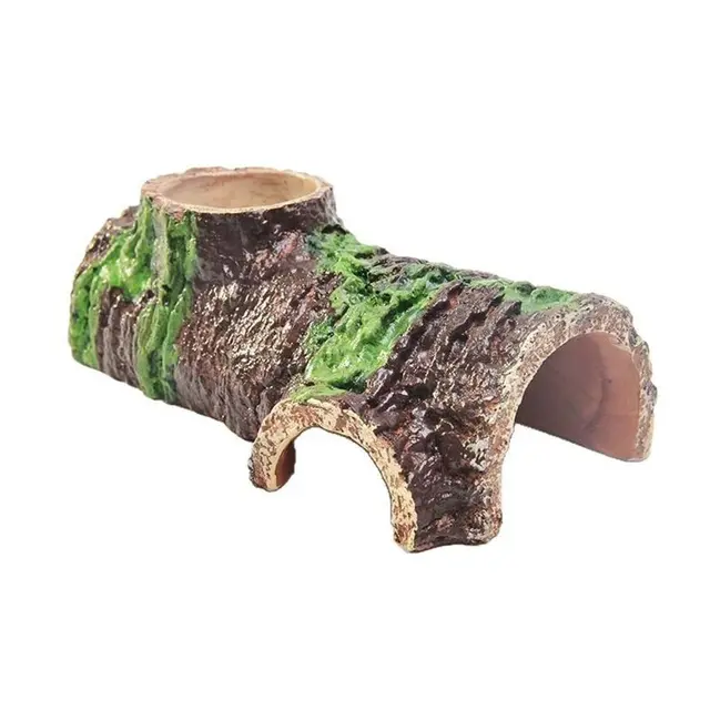 Reptile Gecko Hide Cave Natural Looking Basking Platform Terrarium Decor Resin Hollow…