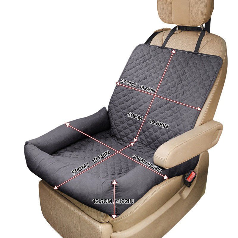 Waterproof Dog Car Seat Bed for Front Passenger Seat, Khaki image 2