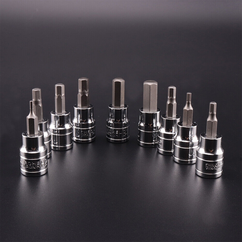 9pcs Allen Key Sockets Hex Bit Socket Set 3/8" Drive Drill Metric Tools 2–10mm image 3