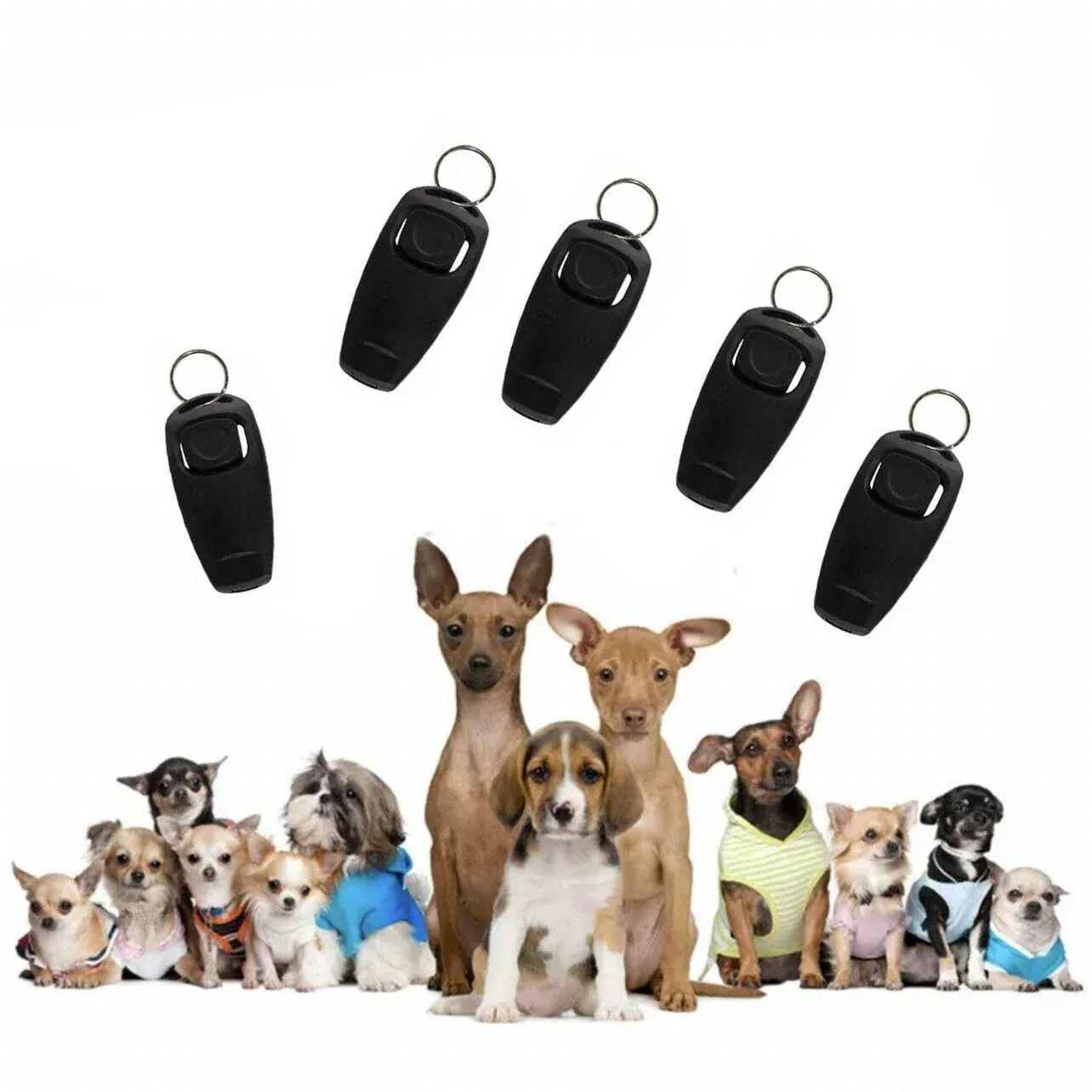 Dog Whistle and Clicker Set for Training Stop Barking Obedience Tool Combo - Green image 14